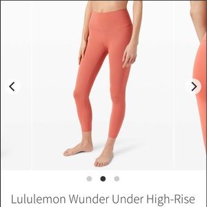 LULULEMON RUSTIC CORAL WUNDER UNDER LEGGINGS